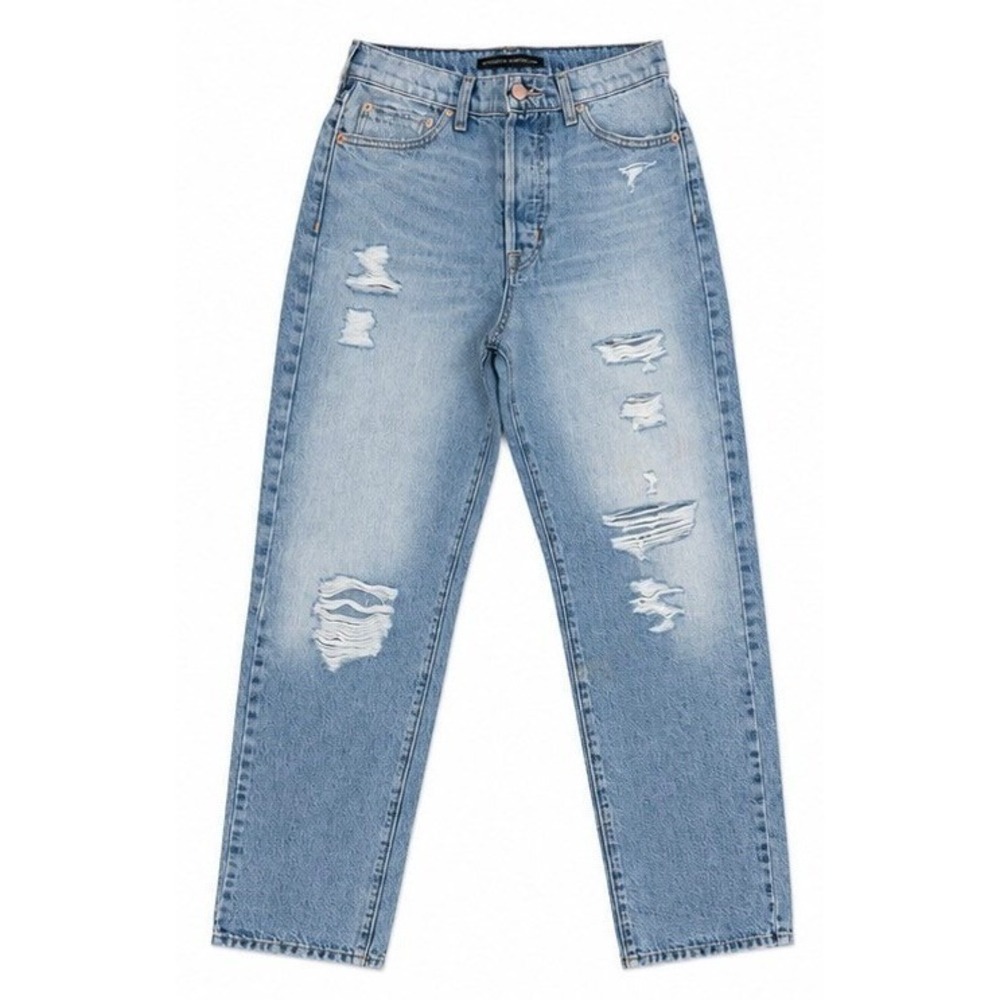Modern American Bancroft High Rise Distressed Mom Jeans Light Wash 27 Straight - Picture 5 of 7